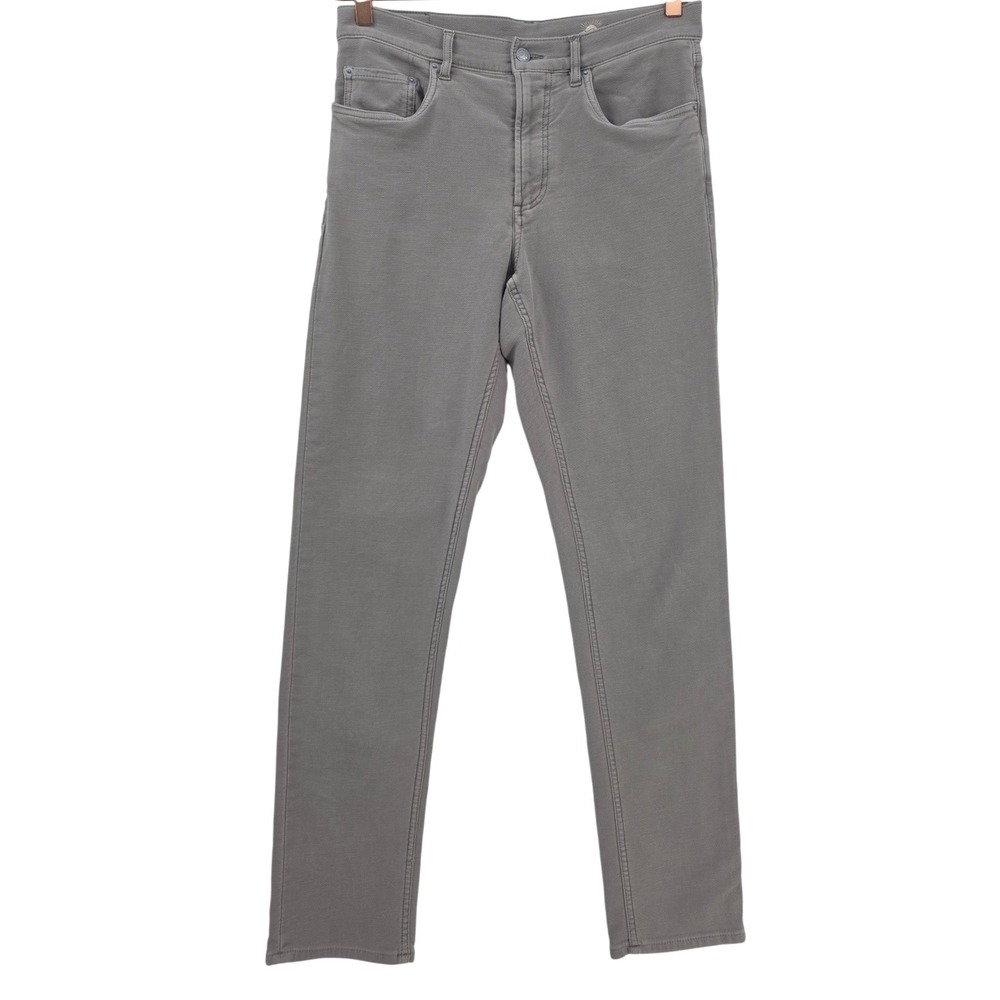 Faherty Mens 31 Gray Stretch Terry 5 Pocket Slim Straight Pants